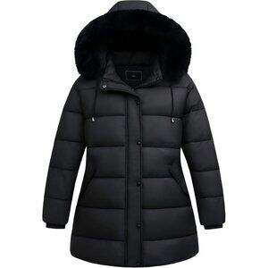 Women's Plus Size Down Coat| Waterproof, Windproof, Detachable Hood, Flannel Lin